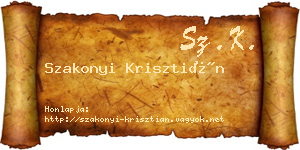 Szakonyi Krisztián névjegykártya