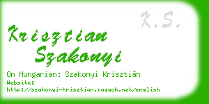 krisztian szakonyi business card